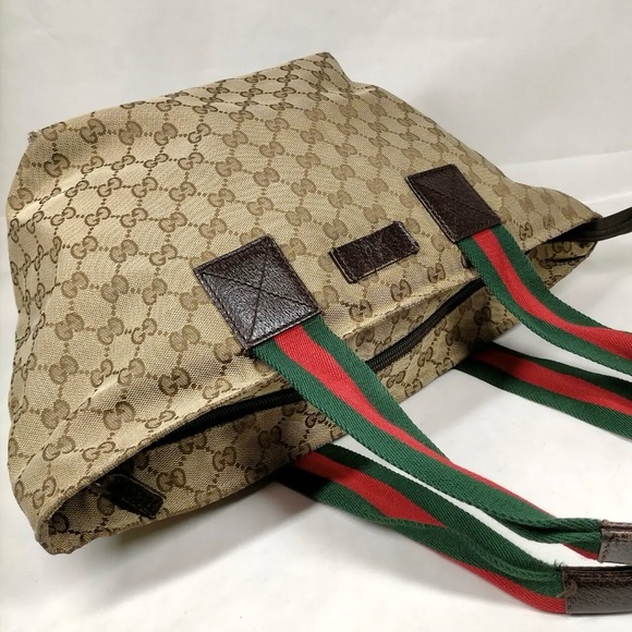 Authenticated Gucci Sylvie Web Hobo Shoulder Bag Tote Handbag Laptop Bag - Picture 4 of 16